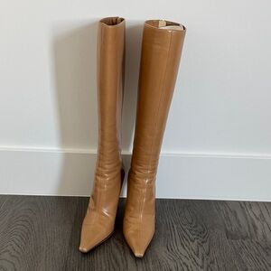 Jimmy Choo Camel Leather Heeled Boots